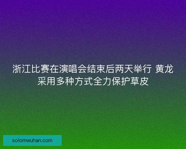 浙江比赛在演唱会结束后两天举行 黄龙采用多种方式全力保护草皮